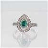 Image 1 : Lab Created 2ct Emerald Green Lab Moissanite Ring