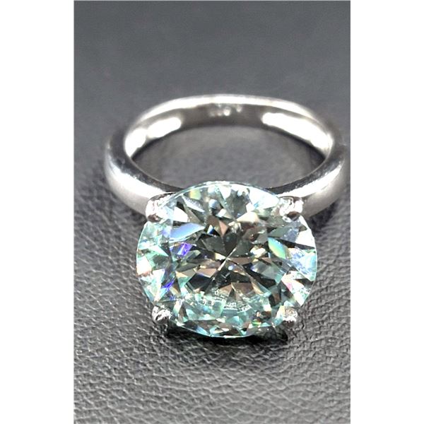 Plated 14KT White Gold 7.25ct Vvs1 Ice Blue Fire Moissanite Ring