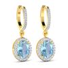 Image 3 : 14KT Yellow Gold 1.92ctw Aquamarine and Diamond Earrings
