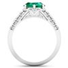 Image 4 : 14KT White Gold 2.03ctw Zambian Emerald and Diamond Ring