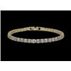 Image 1 : 14 Kt Yellow Gold Plated Lab Simulated Diamond Tennis Bracelet