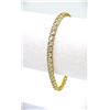 Image 2 : 14 Kt Yellow Gold Plated Lab Simulated Diamond Tennis Bracelet