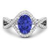 Image 3 : 14KT White Gold 1.09ctw Tanzanite and Diamond Ring