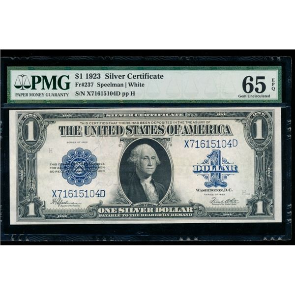 1923 $1 Silver Certificate PMG 65EPQ