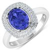 Image 2 : 14KT White Gold 1.41ct Tanzanite and Diamond Ring