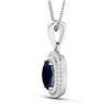 Image 3 : 14KT White Gold 1.3ct Blue Sapphire and Diamond Pendant with Chain