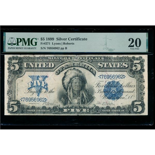 1899 $5 Chief Silver Certificate PMG 20