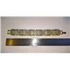 Image 8 : Huge 90 Gram 14 Kt Gold Plate Italian God Father Simulated Diamond Link Bracelet