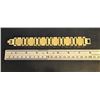 Image 9 : Huge 90 Gram 14 Kt Gold Plate Italian God Father Simulated Diamond Link Bracelet