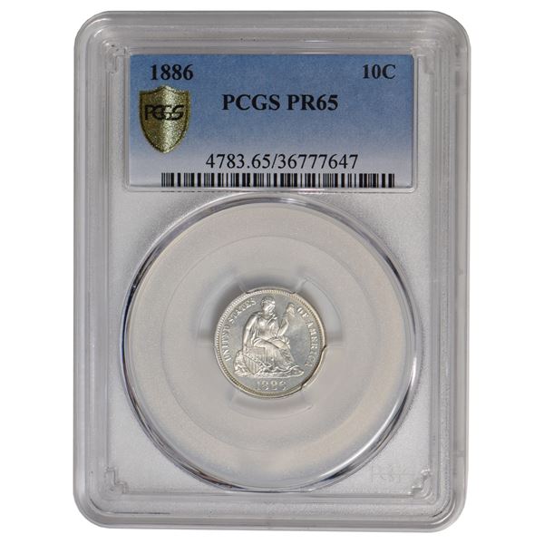 1886 Seated Liberty Dime PCGS PR65