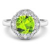 Image 3 : 14KT White Gold 2.02ctw Peridot and Diamond Ring