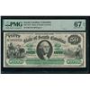 Image 1 : 1872 $50 Columbia SC Obsolete Note PMG 67EPQ