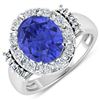 Image 1 : 14KT White Gold 3.43ct Tanzanite and Diamond Ring