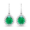 Image 1 : 14KT White Gold 2.88ctw Zambian Emerald and Diamond Earrings