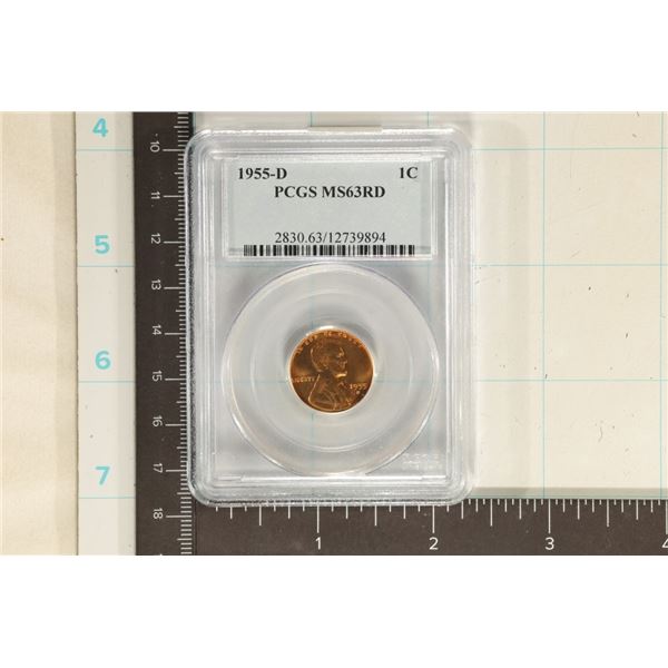 1955-D LINCOLN WHEAT CENT PCGS MS63RD