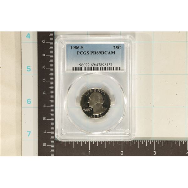 1986-S WASHINGTON QUARTER PCGS PR69 DCAM