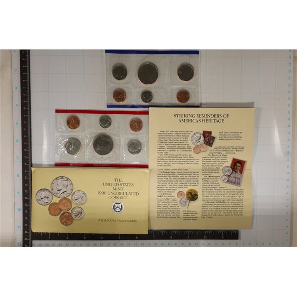 1990 US MINT SET (UNC) P/D (WITH ENVELOPE)