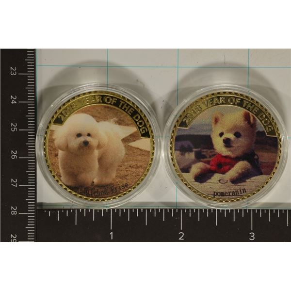 2-2018 AUSTRALIA YEAR OF THE DOG $1 COINS: WITH