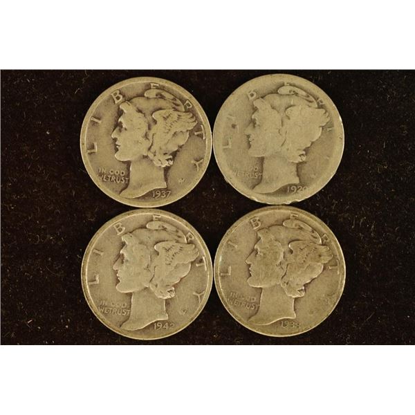 1920-D, 37, 38 & 1942 SILVER MERCURY DIMES WATCH