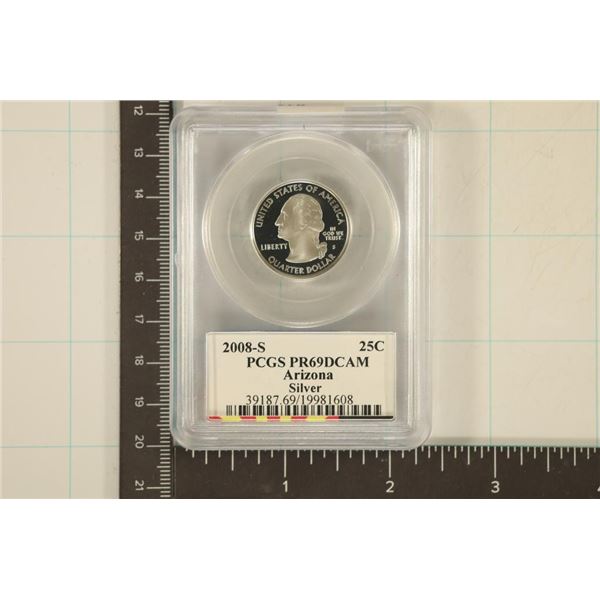 2008-S SILVER ARIZONA QUARTER PCGS PR69 DCAM