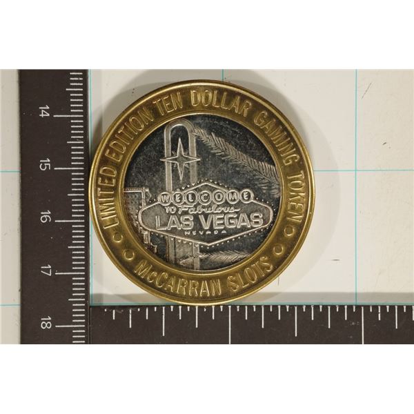 CASINO $10 SILVER TOKEN (UNC) LAS VEGAS MCCARRAN