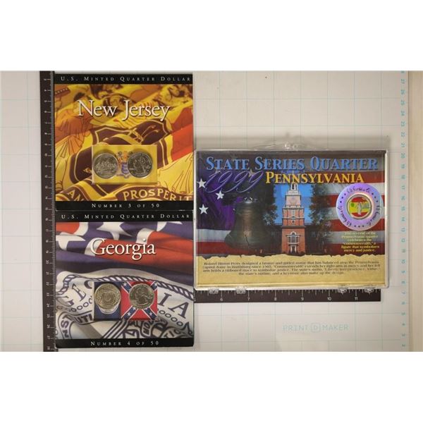 3-US STATE QUARTER SETS 1999-P & D UNC GEORGIA,