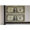 Image 1 : 2 US STAR NOTE $1 SILVER CERTIFICATES: CU 1957 AND
