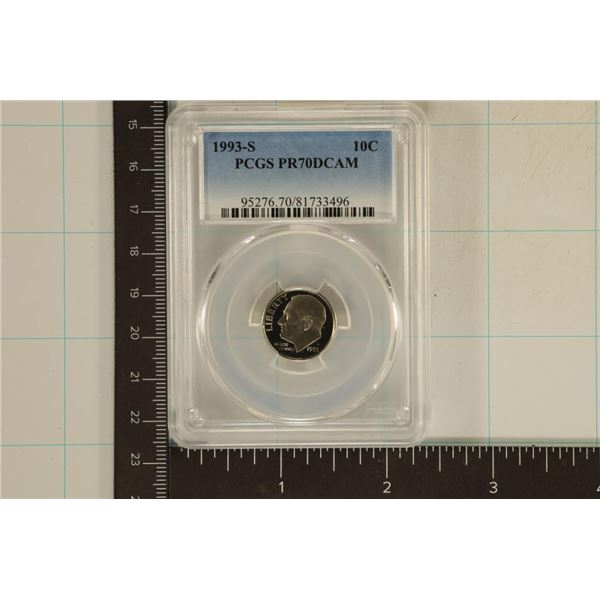 1993-S ROOSEVELT DIME PCGS PR70 DCAM THIS IS THE