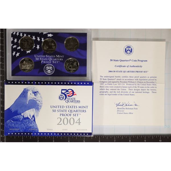 2004 US 50 STATE QUARTERS PROOF SET WITH BOX