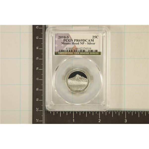 2010-S SILVER MOUNT HOOD N.P. QUARTER PCGS PR69
