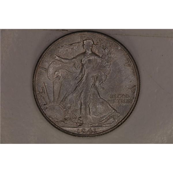 1941-S SILVER WALKING LIBERTY HALF DOLLAR AU+