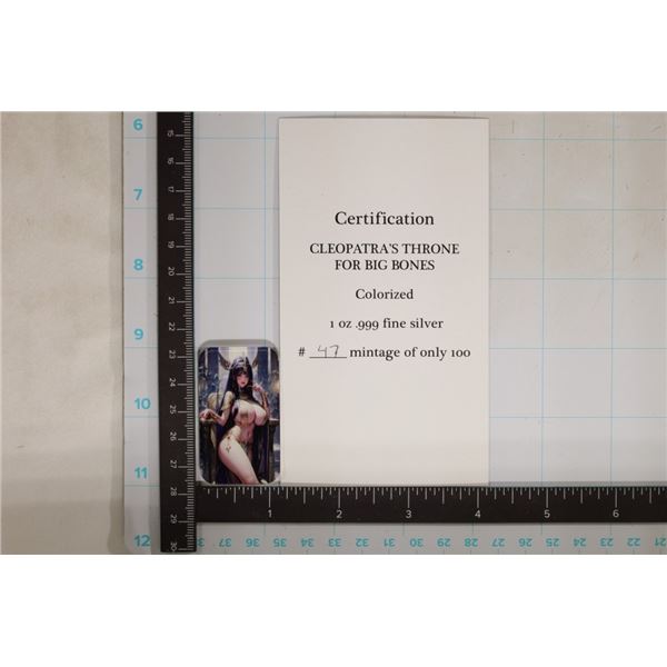 1 TROY OZ .999 FINE SILVER LIMITED EDITION ART BAR