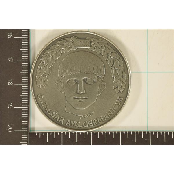 1.28 TROY OZ. STERLING SILVER CAESAR'S MEDAL "C.