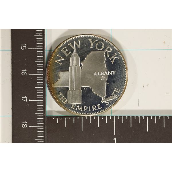 .5 OZ. PROOF STERLING SILVER NEW YORK STATE ROUND