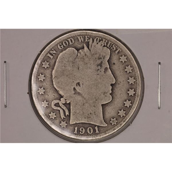 1901-S SILVER BARBER HALF DOLLAR