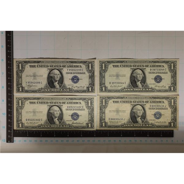 4-1935 $1 SILVER CERTIFICATES: 1935-A, 35-E, 35-F&
