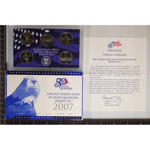 2007 US 50 STATE QUARTERS PROOF SET WITH BOX