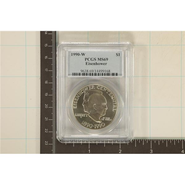1990-W US SILVER EISENHOWER DOLLAR PCGS MS69