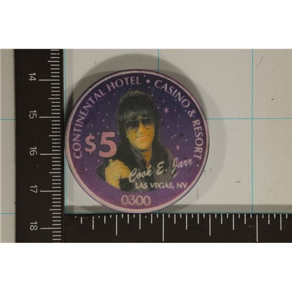$5 CONTINENTAL CASINO CHIP: COOK E. JARR