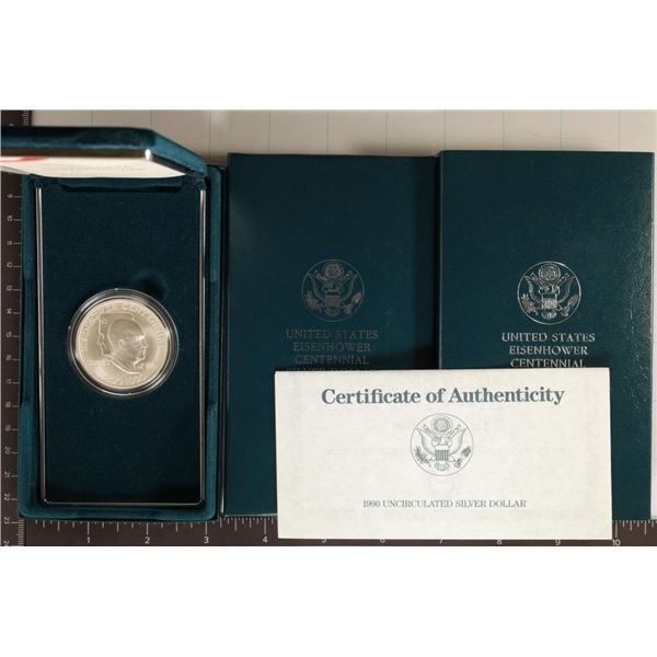 1990-W UNC EISENHOWER US SILVER DOLLAR WITH