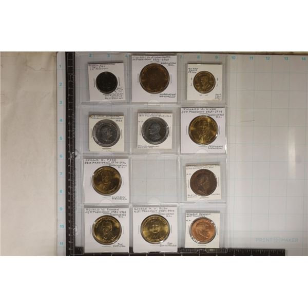 11 PRESIDENTIAL METAL ROUNDS: WASHINGTON,