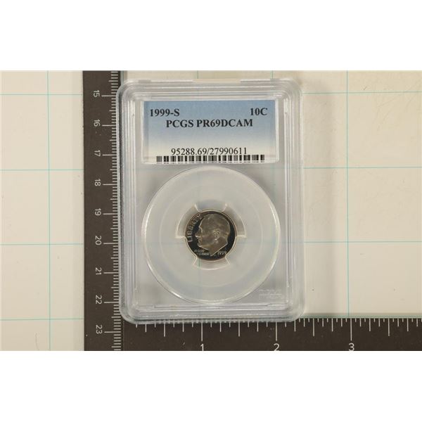 1999-S ROOSEVELT DIME PCGS PR69 DCAM WATCH FOR
