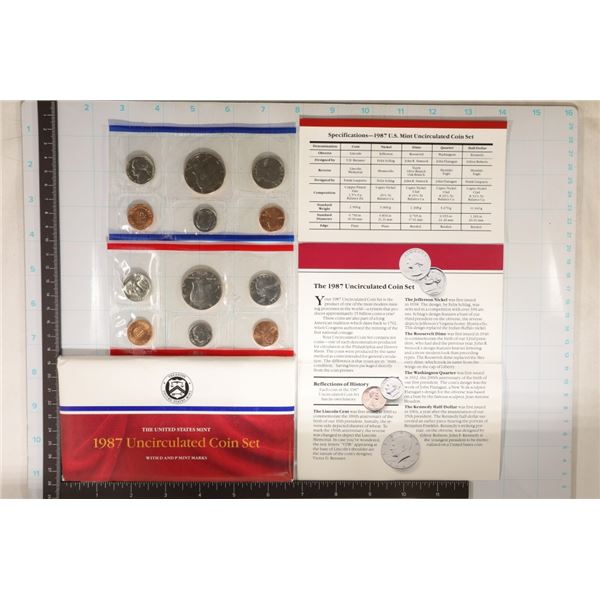 1987 US MINT SET (UNC) P/D (WITH ENVELOPE) AND