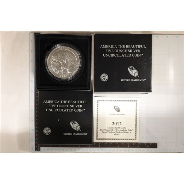5 OZ. SILVER 2012-P AMERICA THE BEAUTIFUL US ROUND