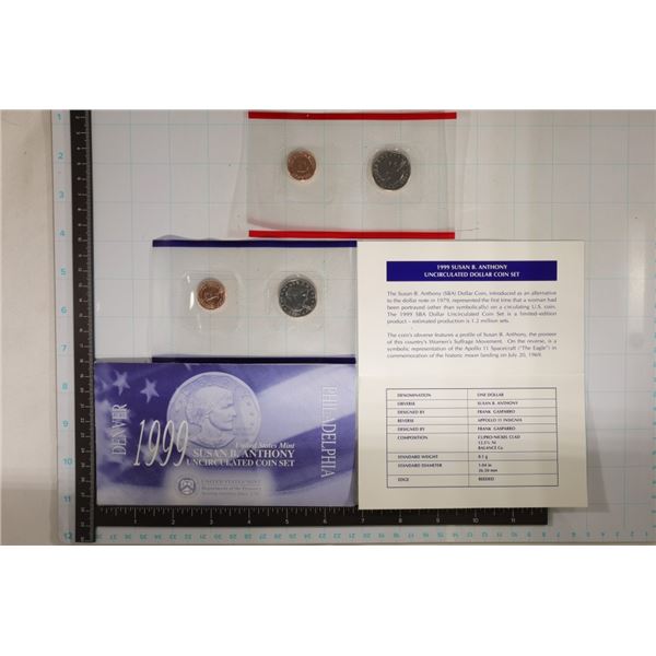 1999-P & D SBA DOLLAR SOUVENIR SET WITH PAPERWORK