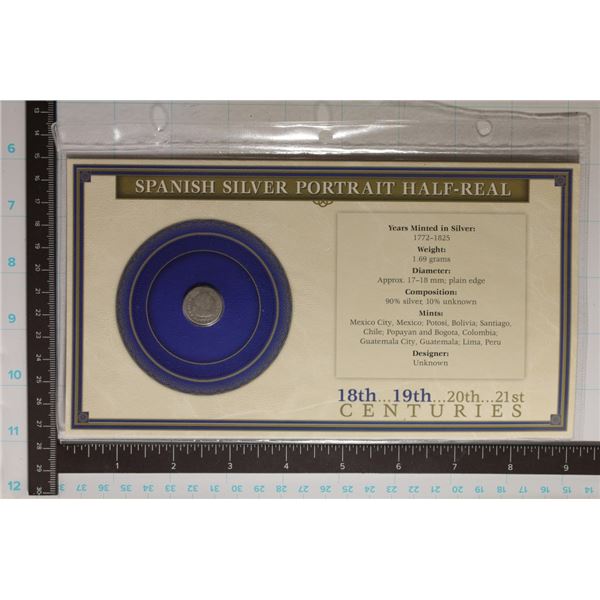 1779 SPANISH SILVER PORTRAIT HALF-REAL 90%