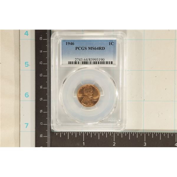 1946 LINCOLN WHEAT CENT PCGS MS64RD