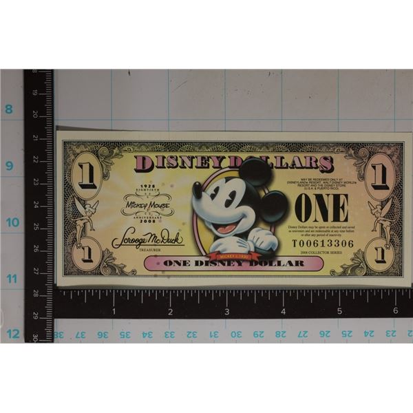2008 CRISP UNC DISNEY $1 "MICKEY C. 1930"