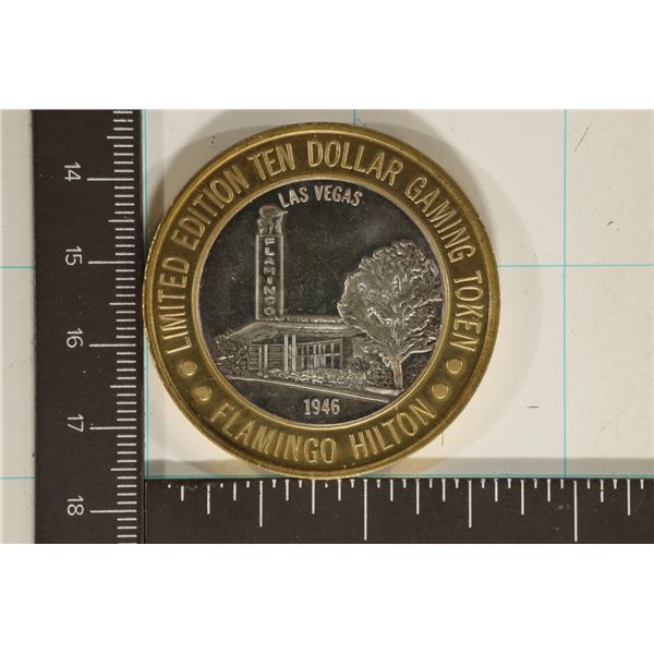 CASINO $10 SILVER TOKEN (UNC) FLAMINGO HILTON