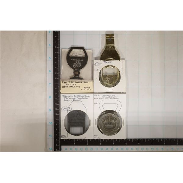 4-BEER BOTTLE OPENERS: FAT TIRE, DAB DORTMUNDER